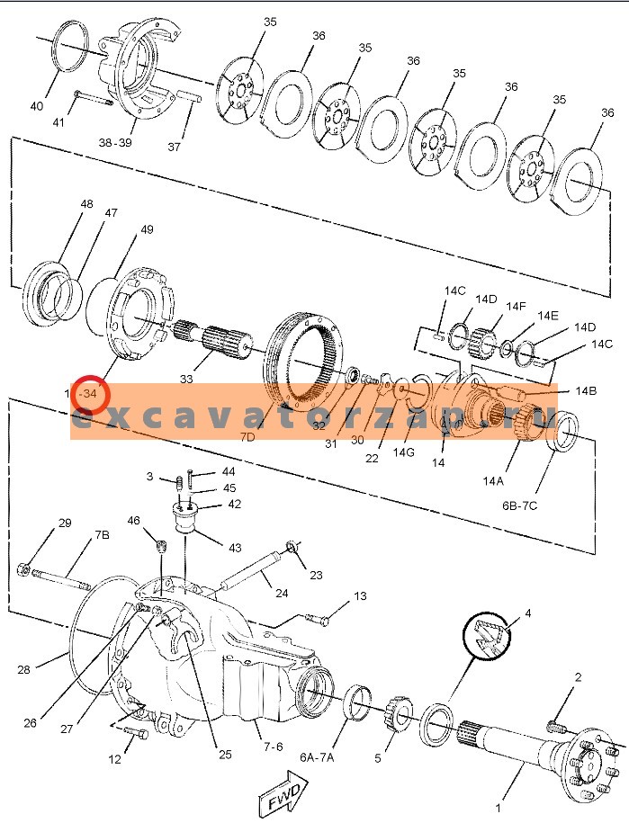 Запчасти для CAT 428/432/434/444