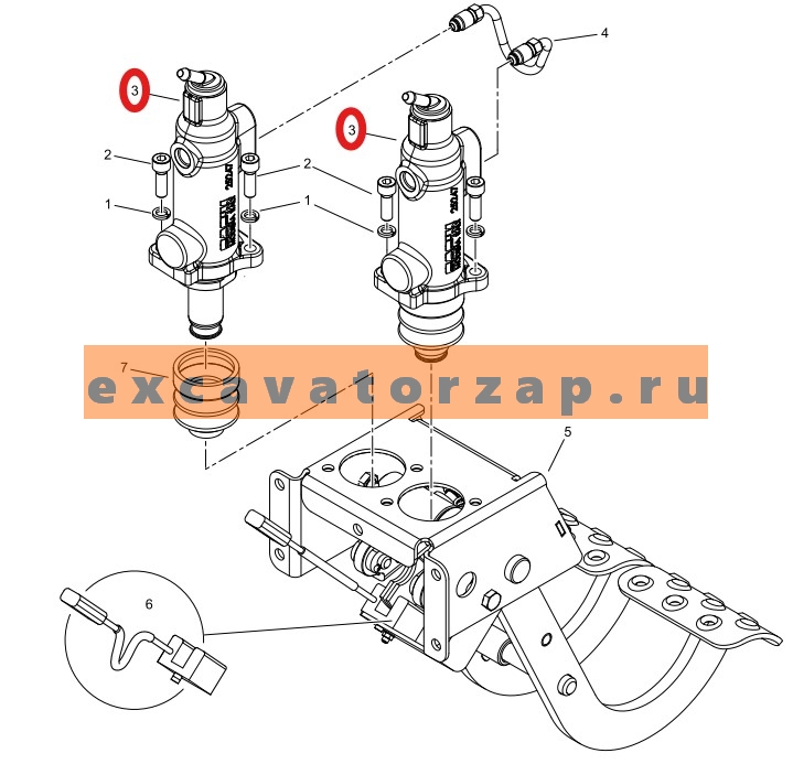 Цилиндр тормозной главный 6196008M91 экскаватора погрузчика TEREX 840, 990