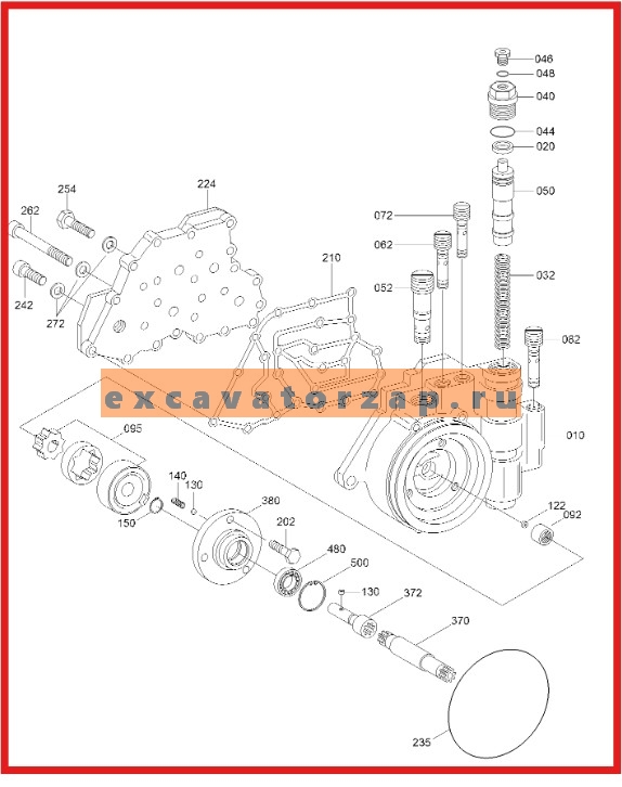 Насос КПП 4143.298.016, 4143298016, 4143-298-016 (аналог Турция) экскаватора HYUNDAI R140W, R1400W, R170W, R1700W, R200W, R2000W